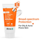 The Derma Co 1% Hyaluronic Sunscreen Oil-Free Gel With SPF 50 PA++++ For Oily In-Vivo tested | Grocsy