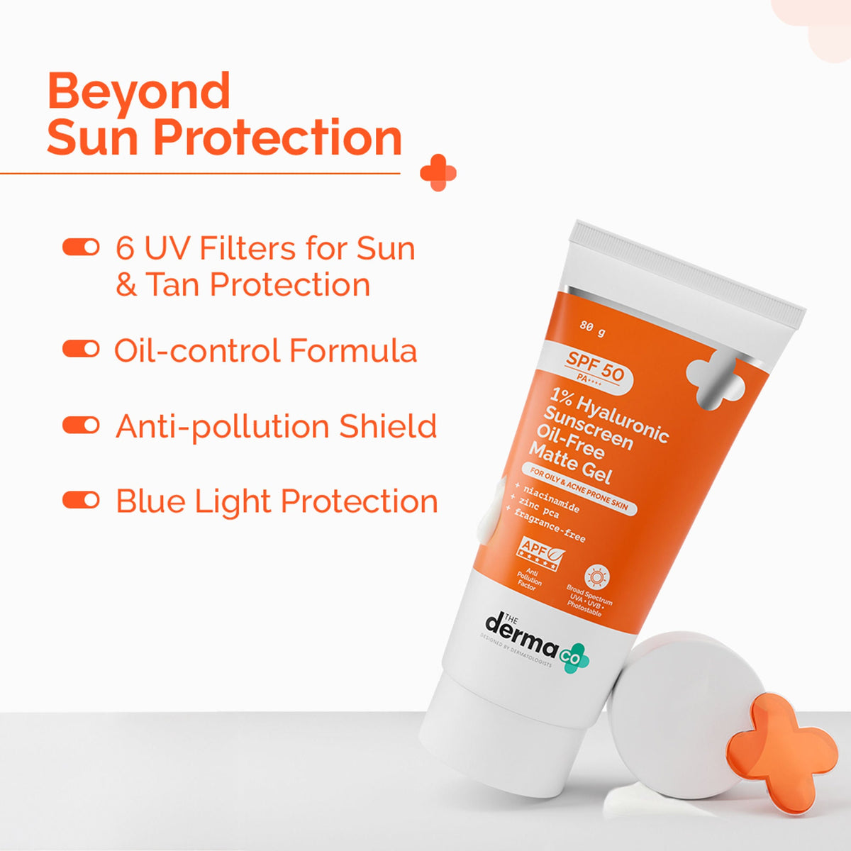 The Derma Co 1% Hyaluronic Sunscreen Oil-Free Gel With SPF 50 PA++++ For Oily In-Vivo tested | Grocsy