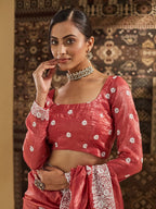 kasee Floral Chikankari Silk Blend Saree | Grocsy