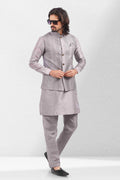 Raivat Ethnic Art Banarasi Silk Thread Work 3 Pics Jacket Set In Light Purple Colour | Grocsy