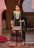 Anaita Black Chinon Embroidered Readymade Salwar Suit | Grocsy