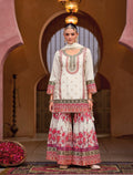 Anaita White Chinon Embroidered Readymade Salwar Suit | Grocsy