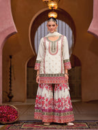 Anaita White Chinon Embroidered Readymade Salwar Suit | Grocsy
