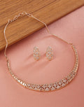 Jewel City Rose-Gold Plated White CZ-Studded Jewellery Set | Grocsy