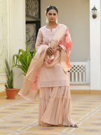 Vaasva Women's Apricot Chanderi Sharara Set | Grocsy