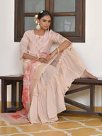 Vaasva Women's Apricot Chanderi Sharara Set | Grocsy