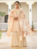 Vaasva Women's Peach Chanderi Sharara Set | Grocsy