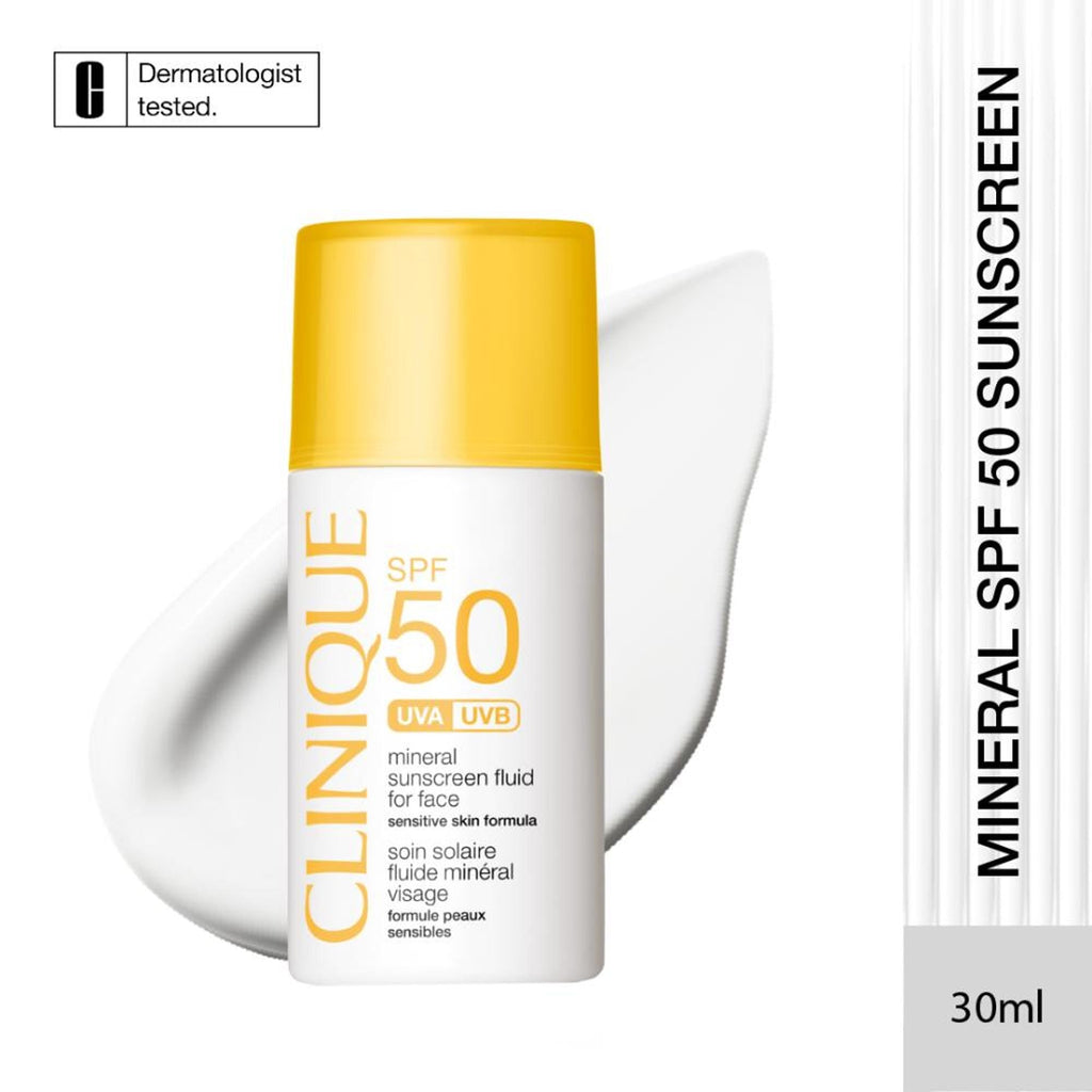 Clinique SPF 50 UVA/UVB Mineral Sunscreen Fluid For Face | Grocsy