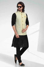 Raivat Ethnic Art Banarasi Silk Thread Work 3 Pics Jacket Set In Yellow Colour | Grocsy