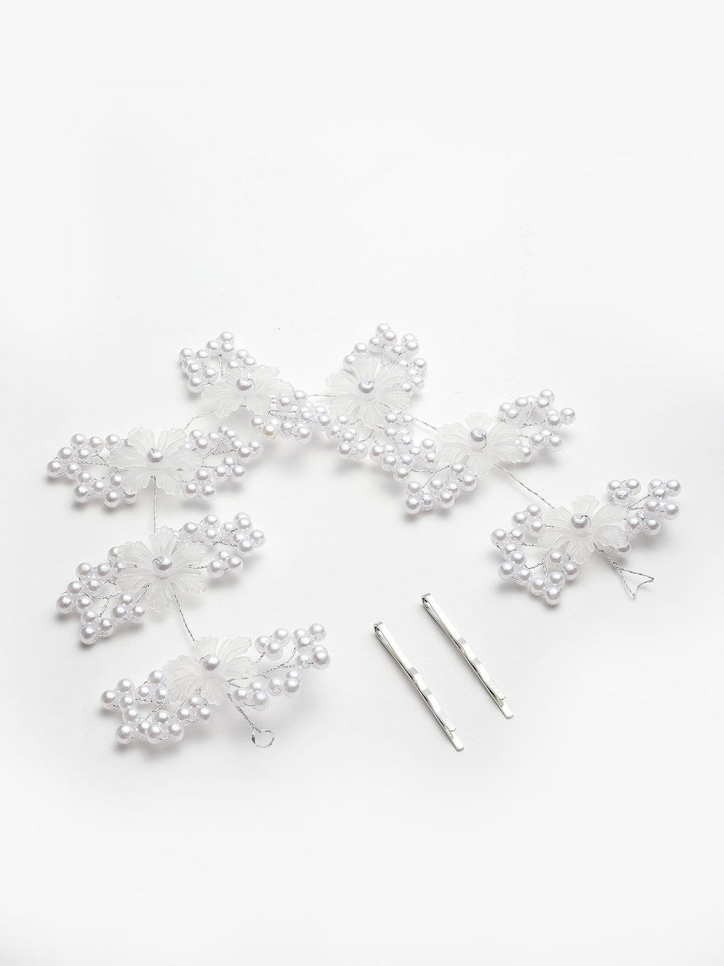 Panash Women Silver-Toned & White Embellished Tiara | Grocsy