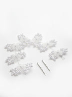 Panash Women Silver-Toned & White Embellished Tiara | Grocsy