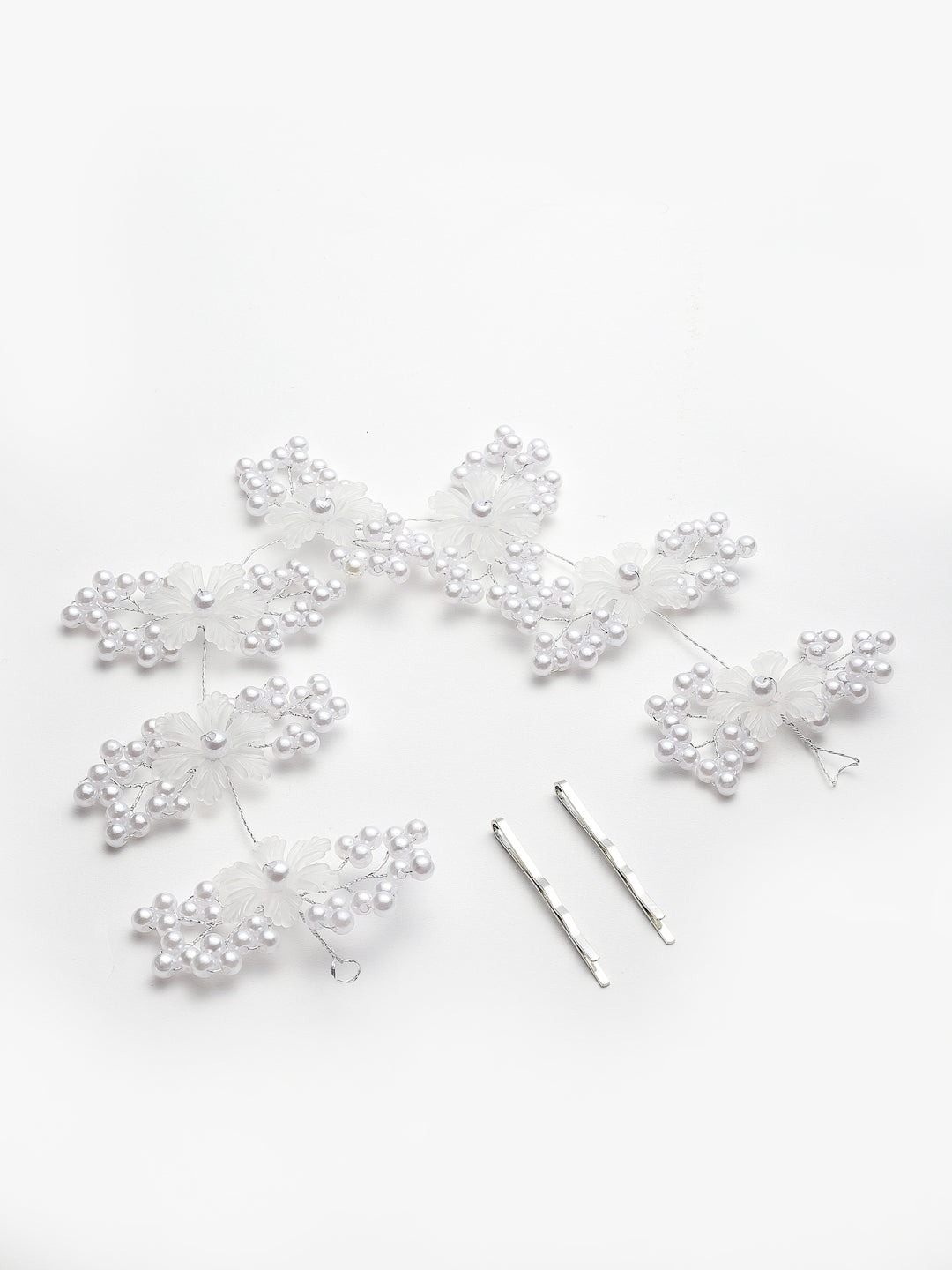 Panash Women Silver-Toned & White Embellished Tiara | Grocsy