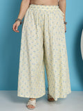 TAG 7 Ethnic Motifs Printed Pure Cotton Flared Ethnic Palazzo | Grocsy