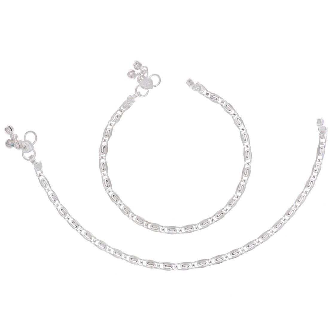 AanyaCentric Silver Plated Traditional Anklets Payal - Classic and Stylish for Women and Girls | Grocsy