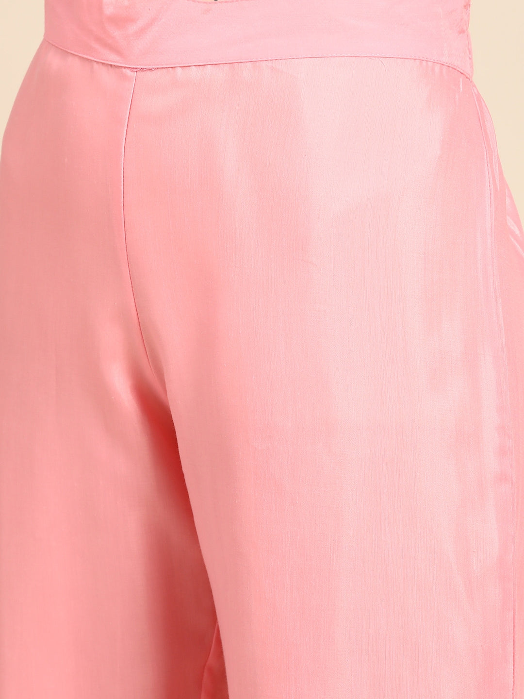 Sangria Women Pink Ethnic Motifs Printed Chanderi Cotton Kurta with Trousers & With Dupatta | Grocsy