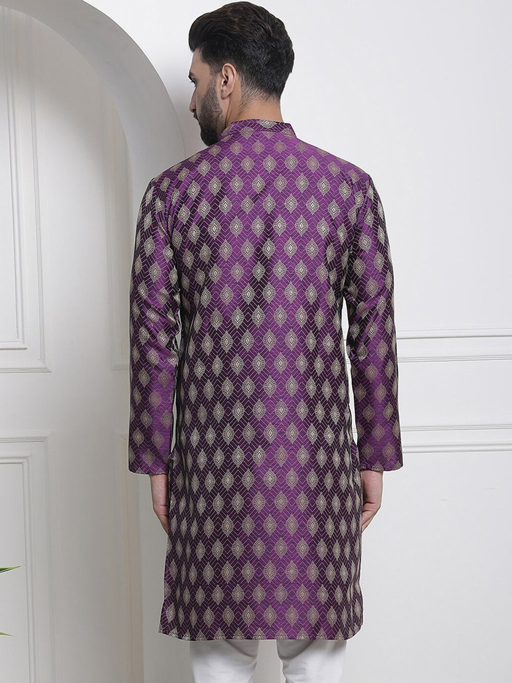 Sojanya Ethnic Motifs Woven Design Jacquard Regular Kurta | Grocsy