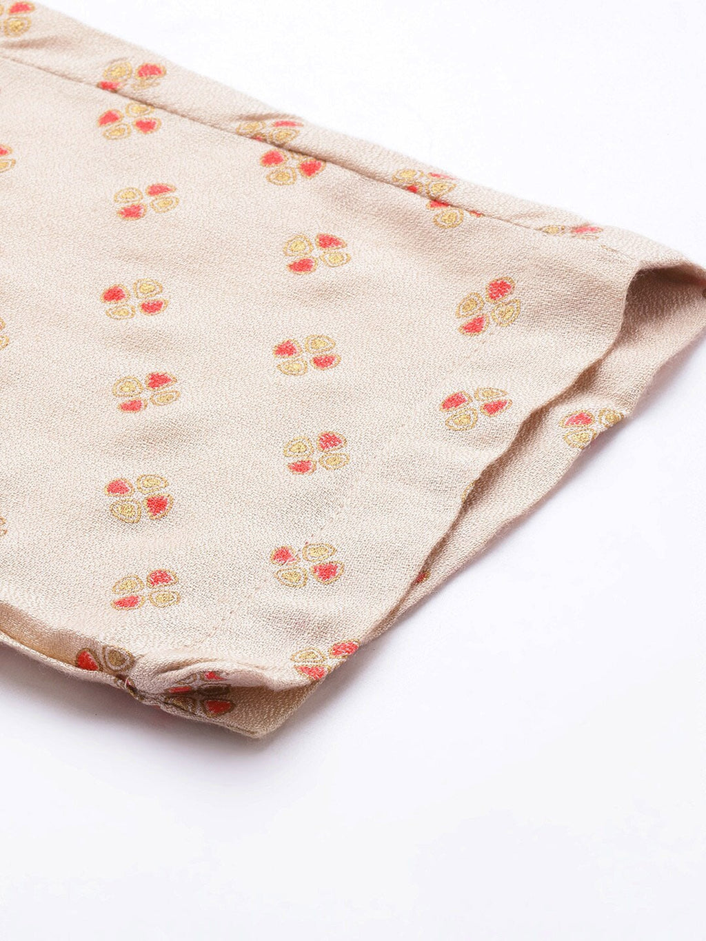 HERE&NOW Women Cream-Coloured Floral Embroidered Kurta with Trousers | Grocsy