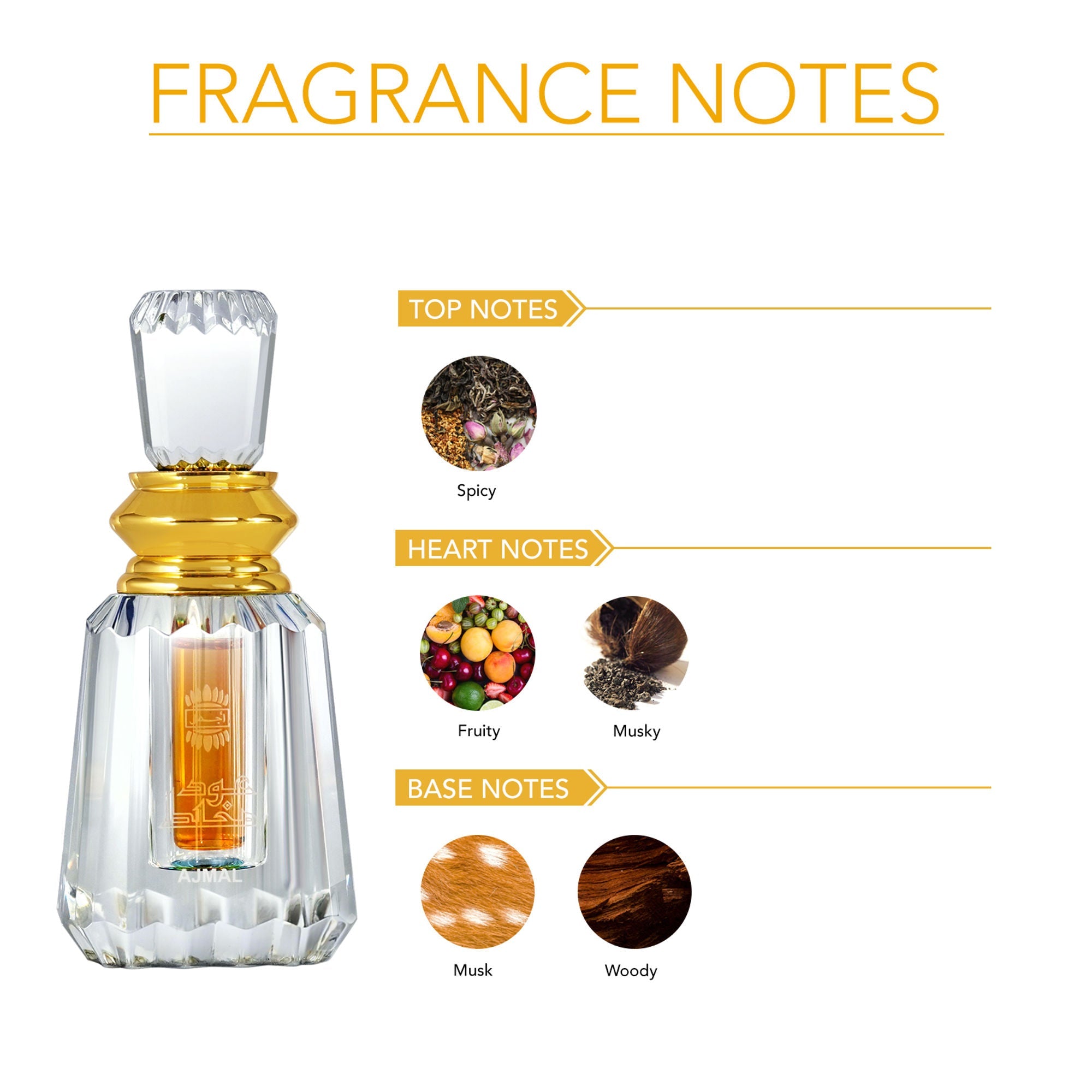 Ajmal India Oudh Mukhallat Concentrated Perfume Free From Alcohol For Women And Men | Grocsy