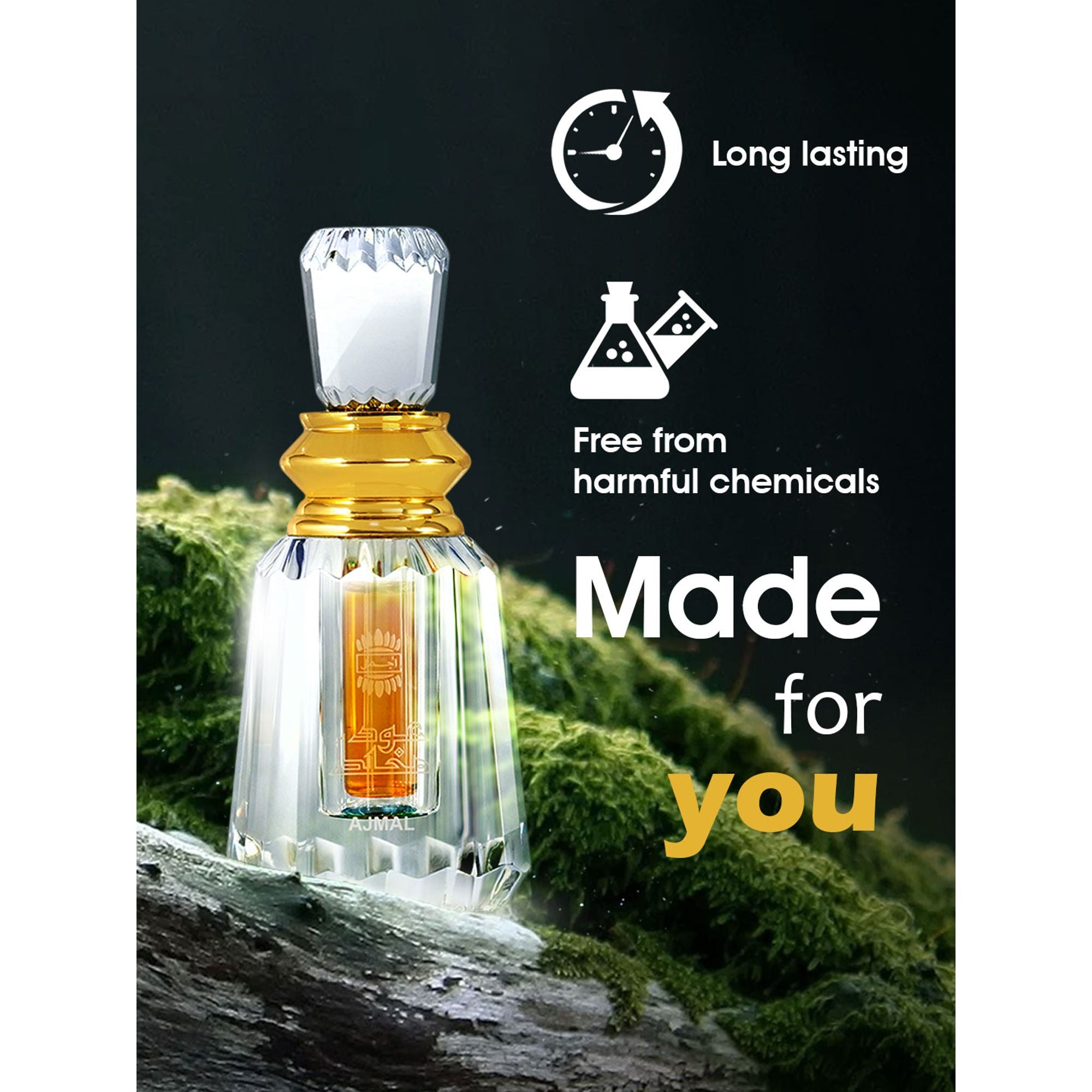 Ajmal India Oudh Mukhallat Concentrated Perfume Free From Alcohol For Women And Men | Grocsy