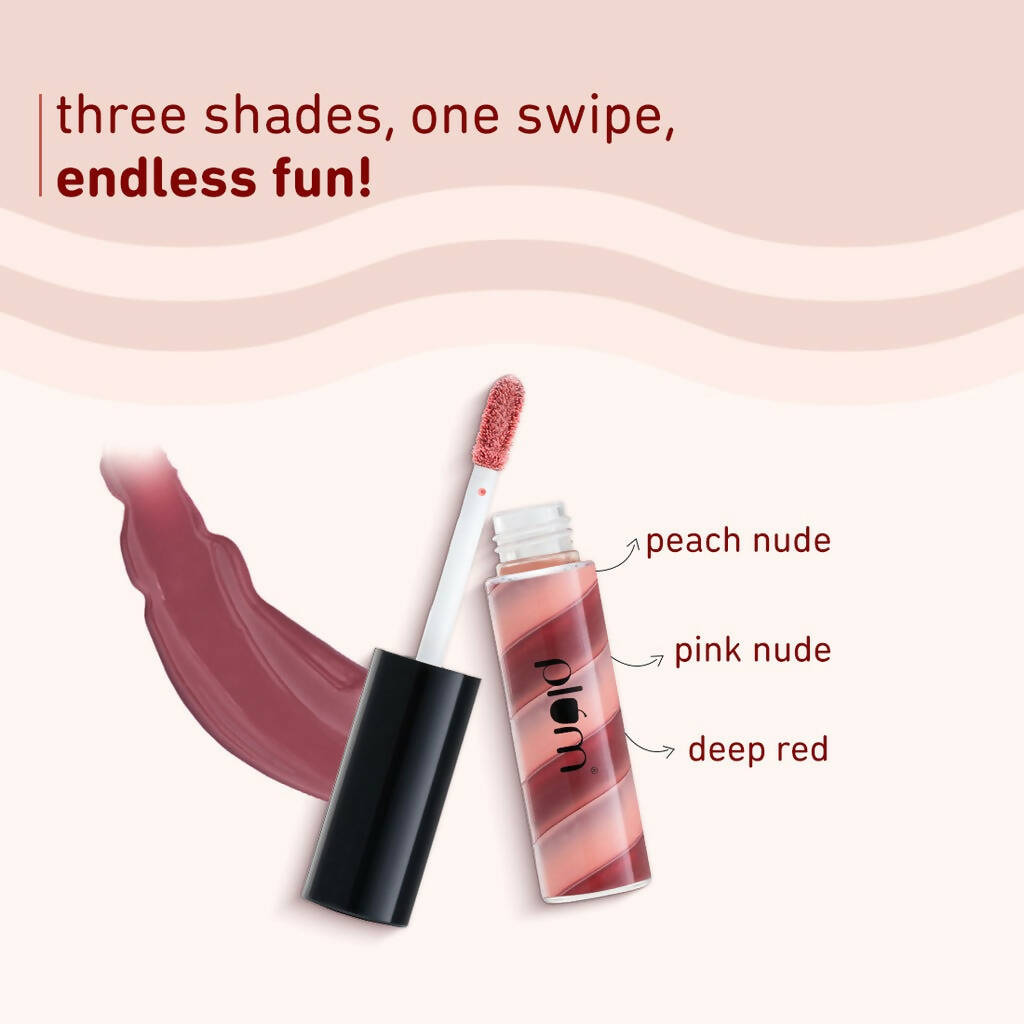 Plum Soft Swirl Lip Gloss 3 Shades In 1 & 121 Caramel Crunch | Grocsy
