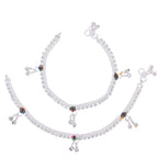 AanyaCentric Silver Plated Traditional Anklets Payal - Classic and Stylish for Women and Girls | Grocsy