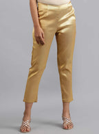 W for Woman Gold Straight Pants | Grocsy