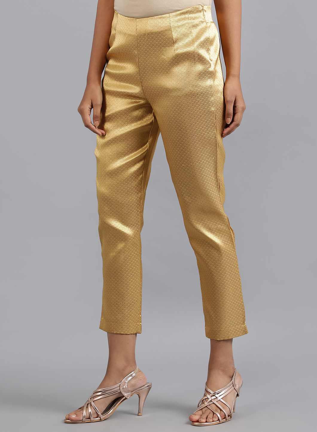 W for Woman Gold Straight Pants | Grocsy