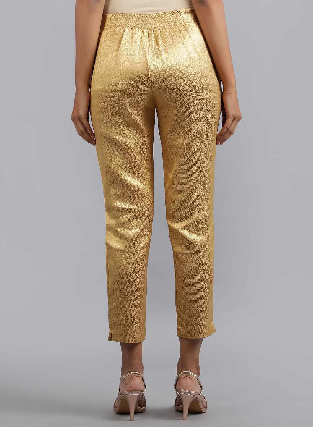 W for Woman Gold Straight Pants | Grocsy