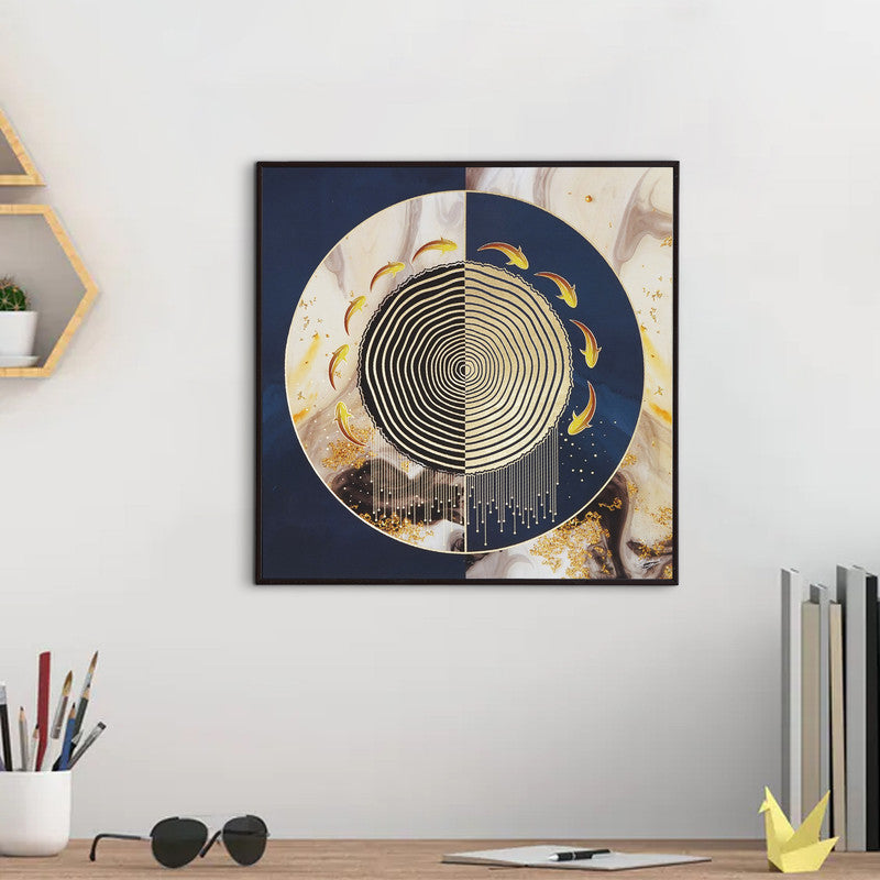 Tehzeeb Creations Golden Embossed Wall Painting | Grocsy