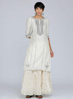 W for Woman White Round Neck Printed kurta | Grocsy