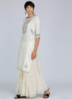 W for Woman White Round Neck Printed kurta | Grocsy
