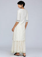 W for Woman White Round Neck Printed kurta | Grocsy