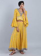 W for Woman Yellow V Neck Printed Top | Grocsy