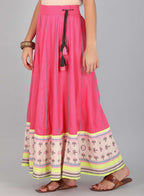 W for Woman Pink Printed Skirt | Grocsy