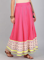 W for Woman Pink Printed Skirt | Grocsy