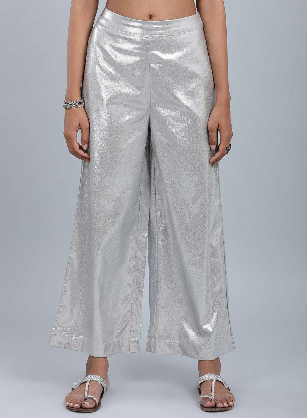 W for Woman Silver Glitter Pants | Grocsy