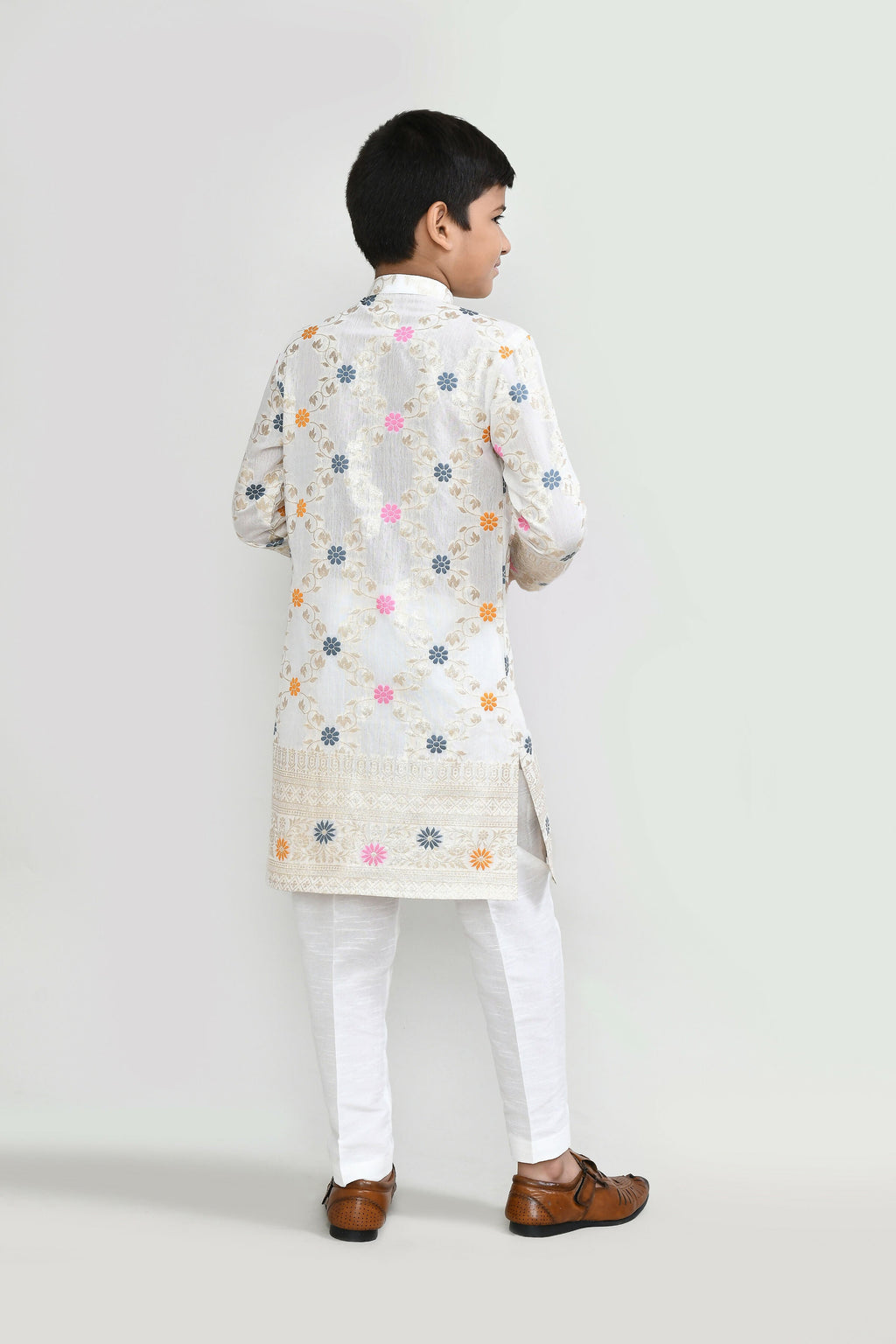 Joban Fashion Silk Off White Kurta With Straight Fit Pant | Grocsy