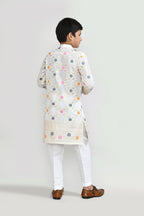 Joban Fashion Silk Off White Kurta With Straight Fit Pant | Grocsy