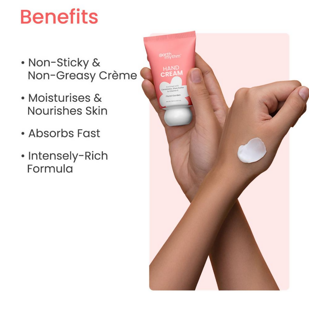 Earth Rhythm Floral Garden Hand Cream Enriched with Ceramide | Grocsy