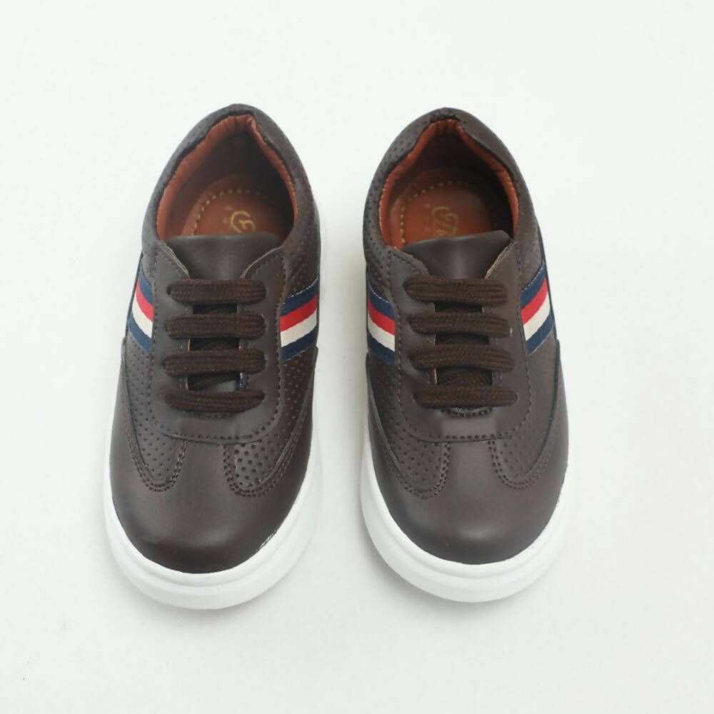 Tiny Bugs Boys Lace Up Casual Sheos - Dark Brown | Grocsy
