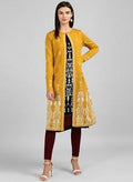 W for Woman Yellow Flared Cardigan | Grocsy