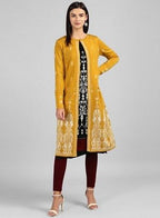 W for Woman Yellow Flared Cardigan | Grocsy