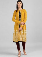 W for Woman Yellow Flared Cardigan | Grocsy