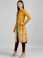W for Woman Yellow Flared Cardigan | Grocsy