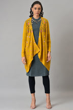 W for Woman Yellow Knitted Cardigan | Grocsy