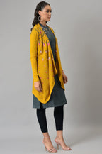W for Woman Yellow Knitted Cardigan | Grocsy