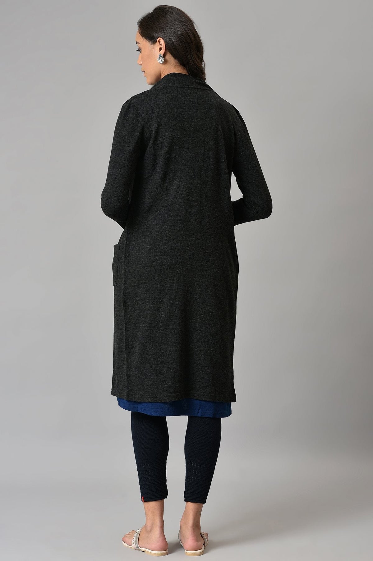 W for Woman Grey Basic Cardigan | Grocsy