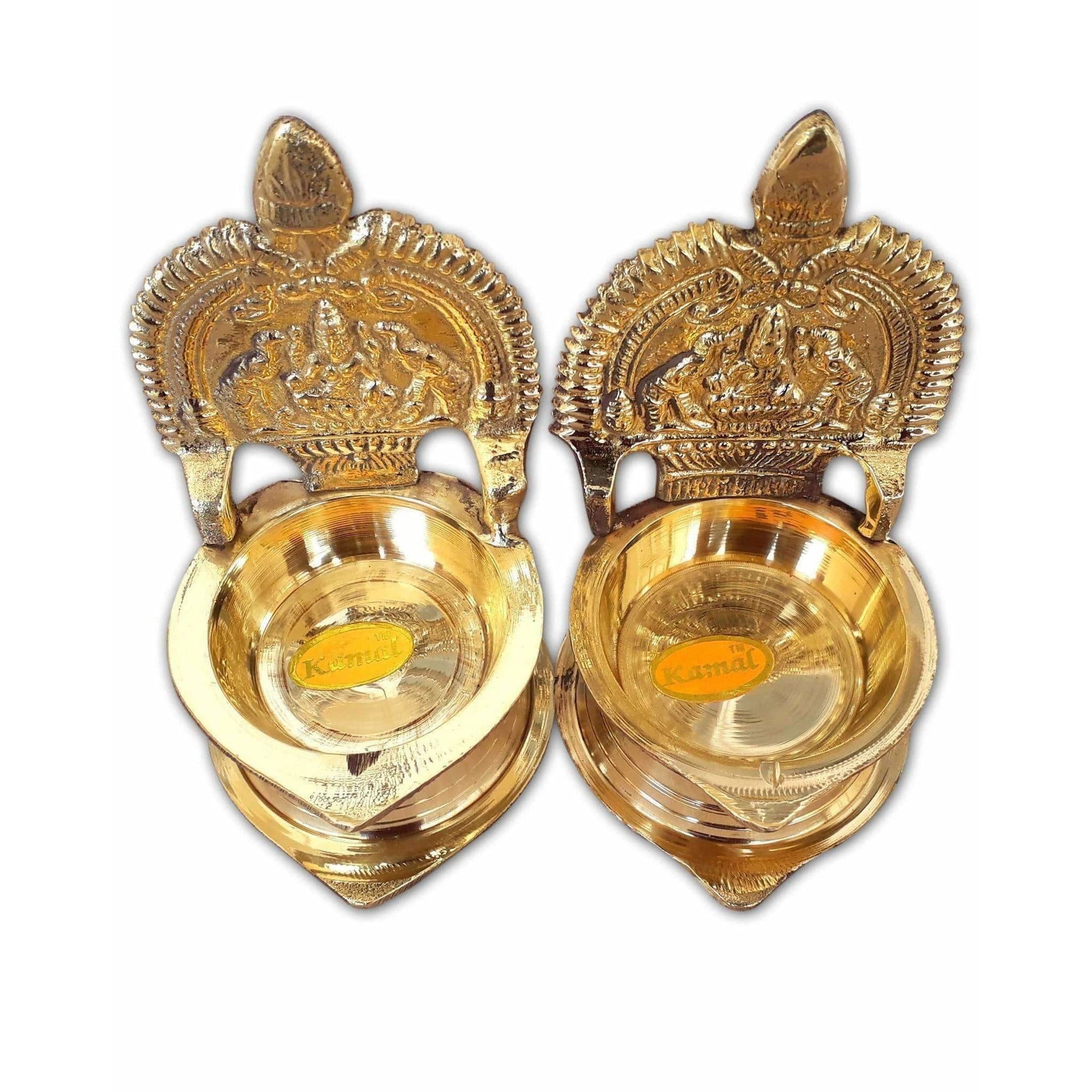 Kamakshi Diya Lamp / Kamakshi Deepam - 1 Pair | Grocsy