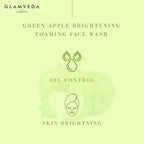 Glamveda Green Apple Brightening Foaming Face Wash | Grocsy