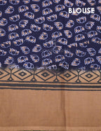 Chikoo Colored Block Print Pure Mulmul Cotton By Gayathri Reddy Designer Studio | Grocsy